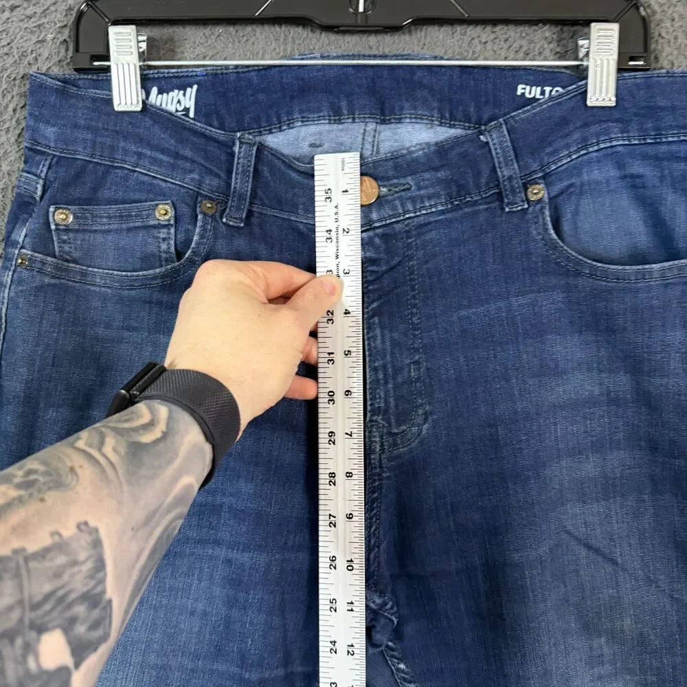 Mugsy Jeans Mens 34x30 Blue Fultons Slim Fit Stretch Dark Wash Denim Pants